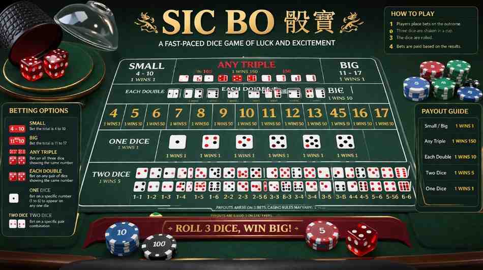 Sic Bo live dice game table CV222